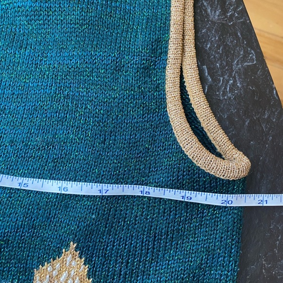 Jaclyn Smith Vintage button down festif cardigan without sleeve size L - Picture 14 of 15